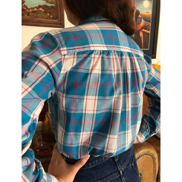 Vtg 70s Mervyn's For Her Plaid Shirt - Picture 3 of 7